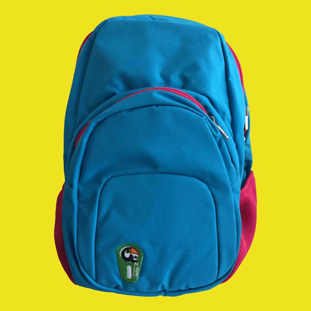 Morral verde con rosado